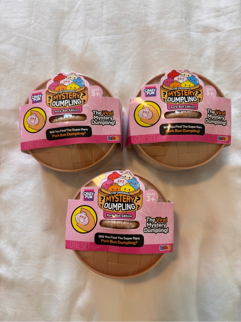 NWT Set of 3 RMS Squishy Dumpling Pork Bun Edition RARE